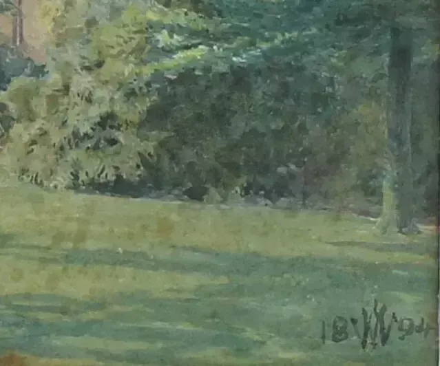 Watercolour By Vw. Titled "The South Lawn, Colkirk Rectory" photo for sale