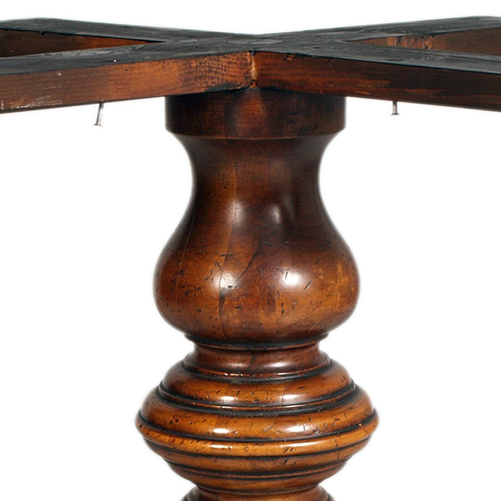 Round Baroque Table Mid 1900s Top In Ferrarese Walnut Root And Central Inlay photo for sale