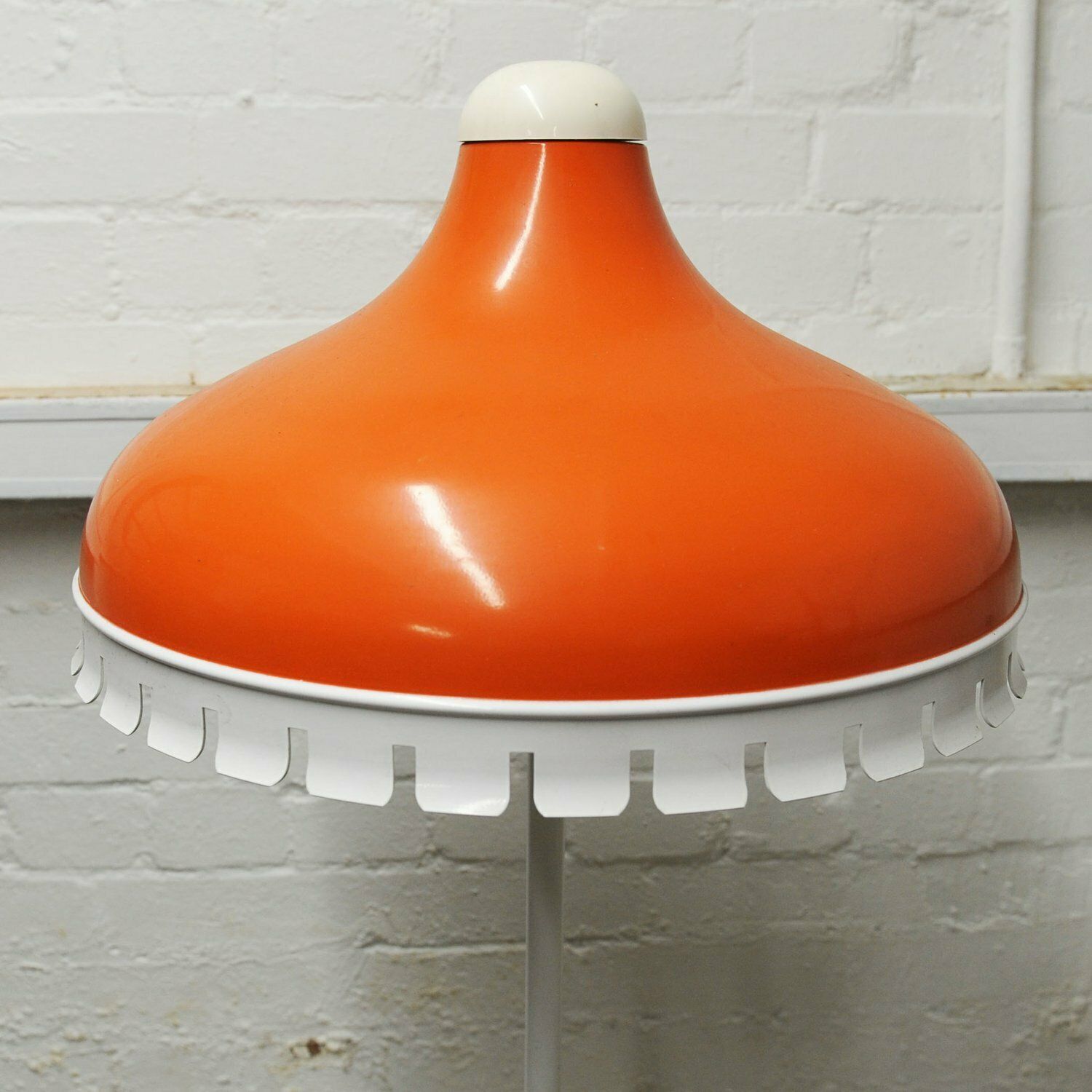 Space Age Orange And White Metal Floor Lamp By Meyer, Germany, 1960s photo for sale