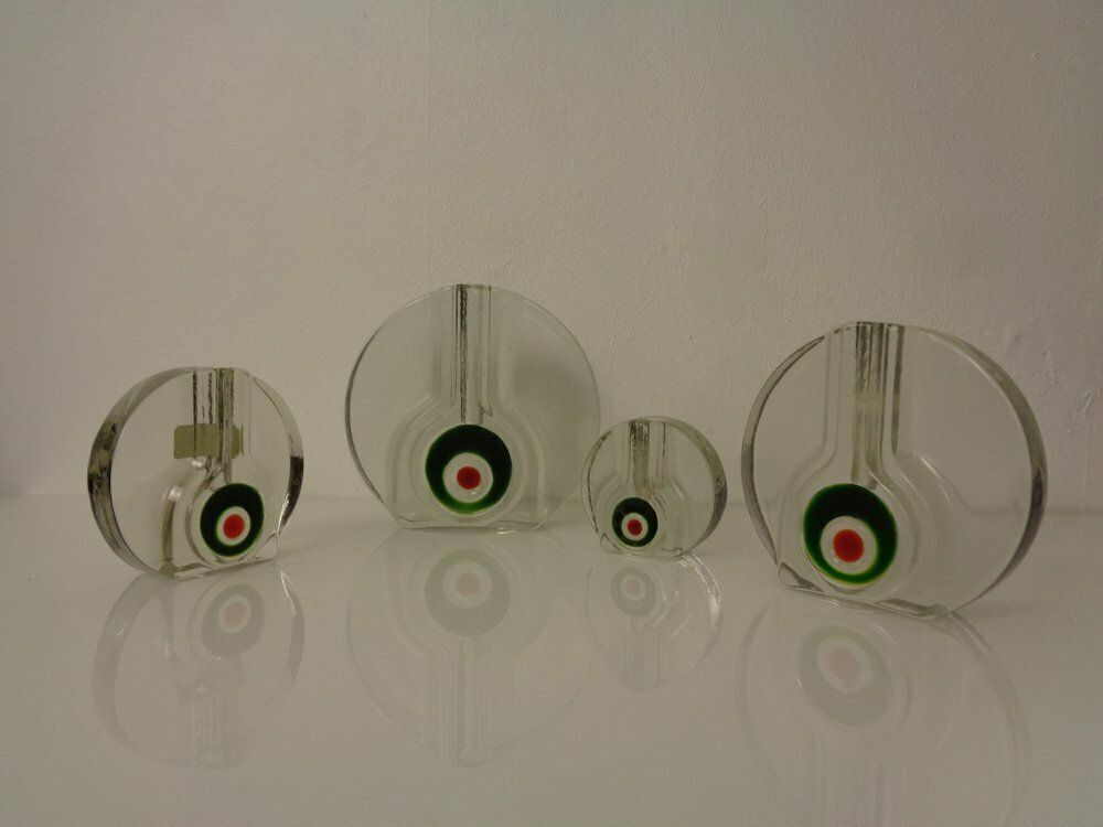 Pop Art Glass Vases By H. Düsterhaus For Walther, Germany, 1960s, Set Of 4