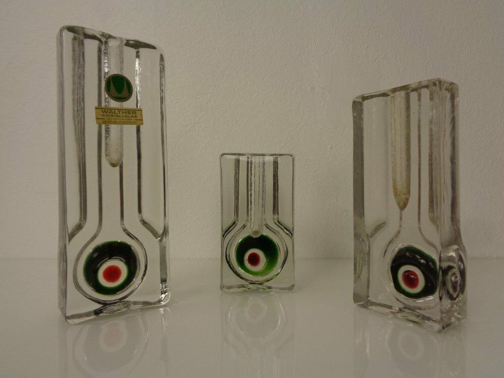 Pop Art Glass Vases By H. Düsterhaus For Walther, Germany, 1960s, Set Of 3 photo furniture