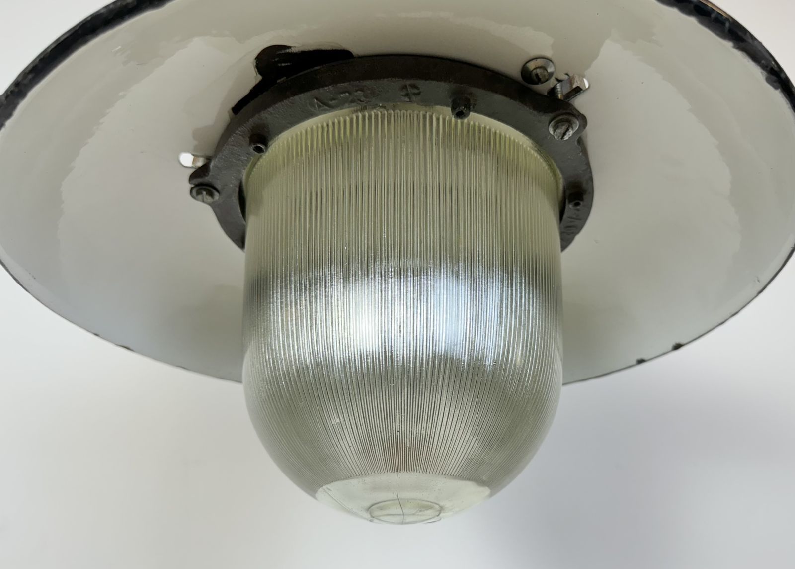 Industrial Green Enamel Factory Pendant Lamp In Cast Iron, 1960s photo vintage