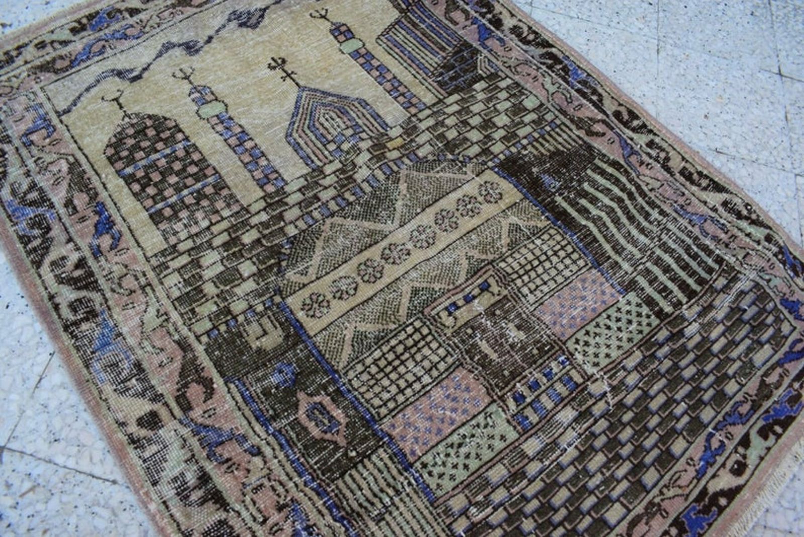 Turkish Pictorial Rug, 1970s, Vintage photo buy