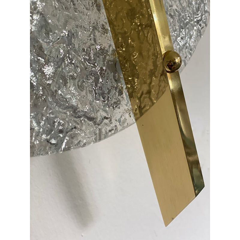 photo furniture Italian Wall Light In Transparent With Silver Leaf Murano Glass Disc And Brass Metal Frame By Simoeng