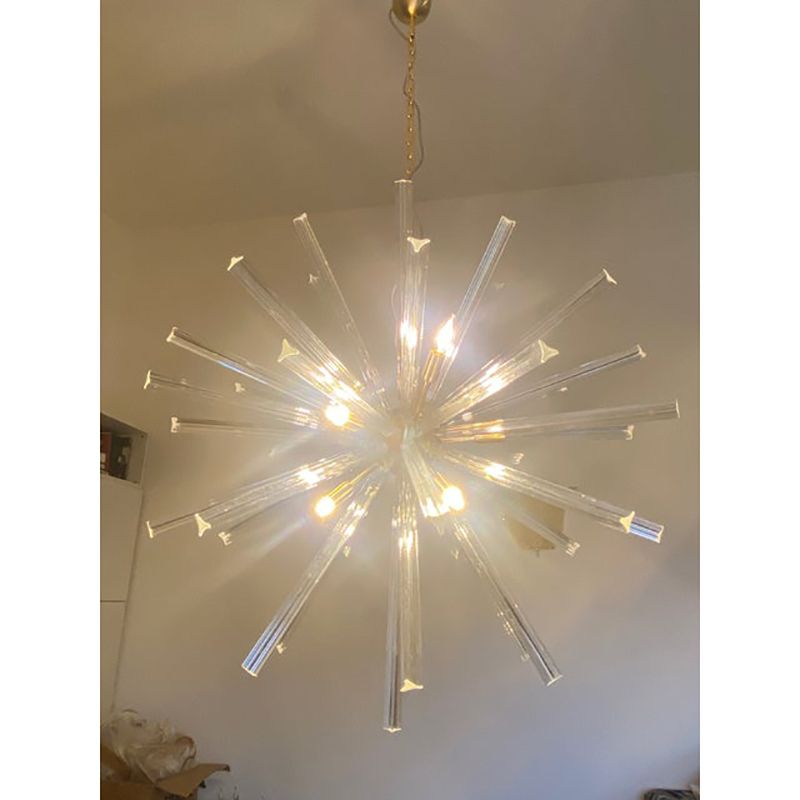 Sputnik Chandelier In Murano Glass Style From Italy photo vintage