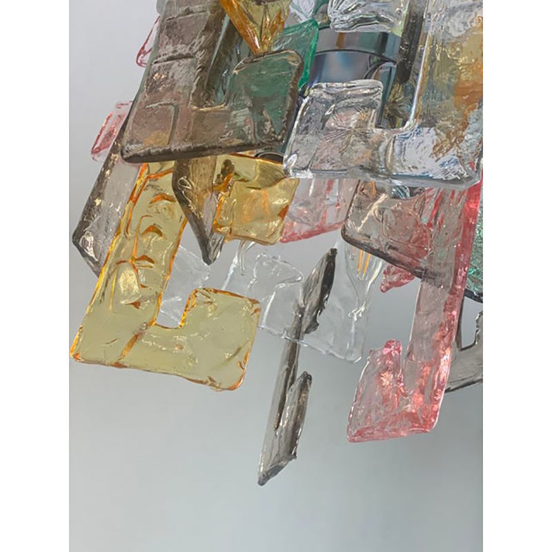 Contemporary Multicolors “Handmade C” Chandelier Murano Glass Style In Venini Style photo buy