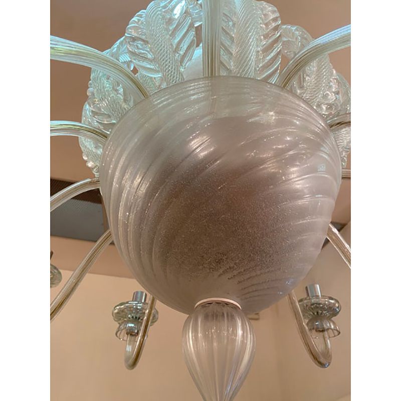 Vintage Italian Leaves Chandelier In Murano Style Glass photo furniture