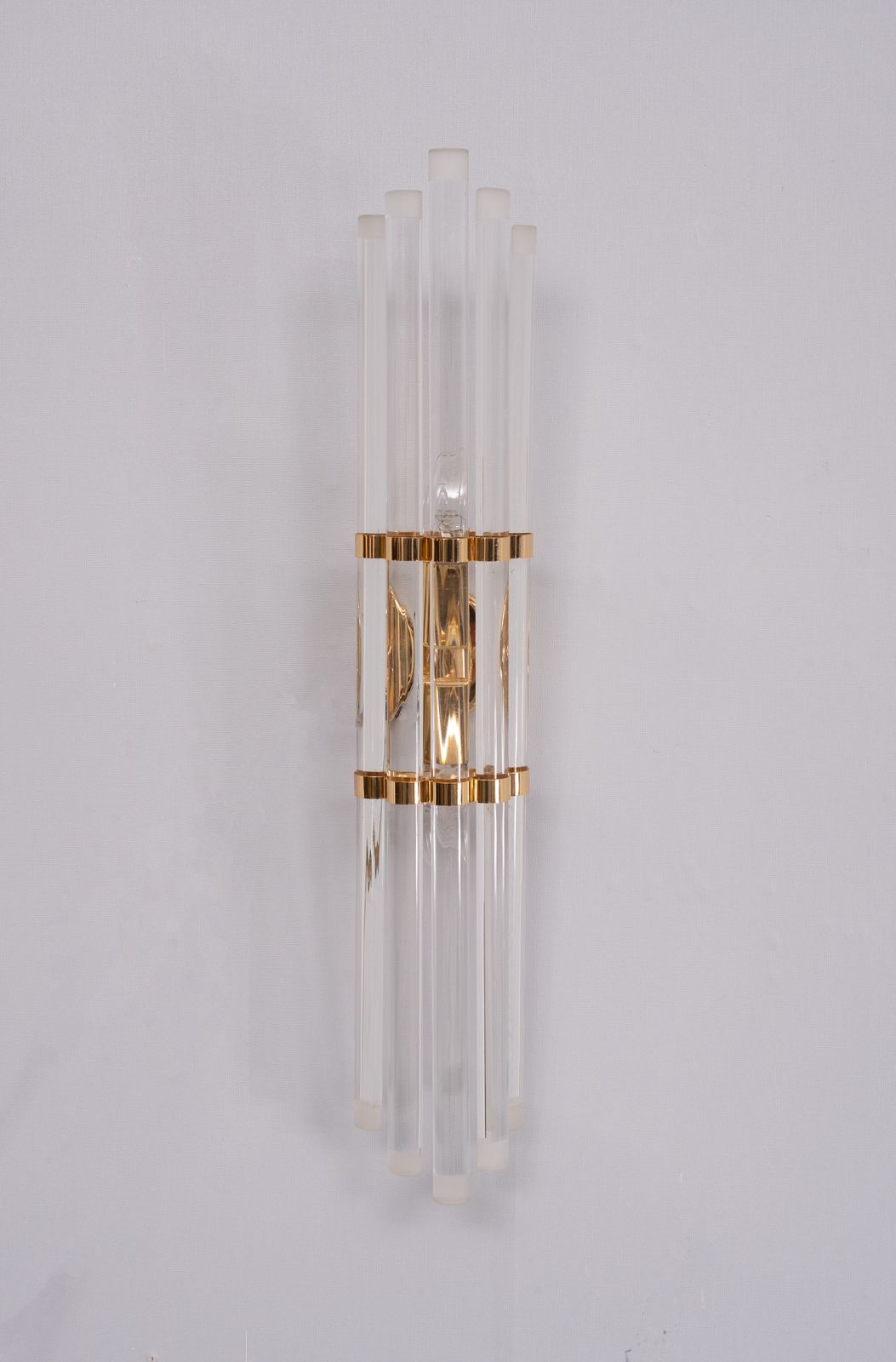 Grote Wandlamp Met Geslepen Glas, Venini Stijl, Jaren 1970, Italië