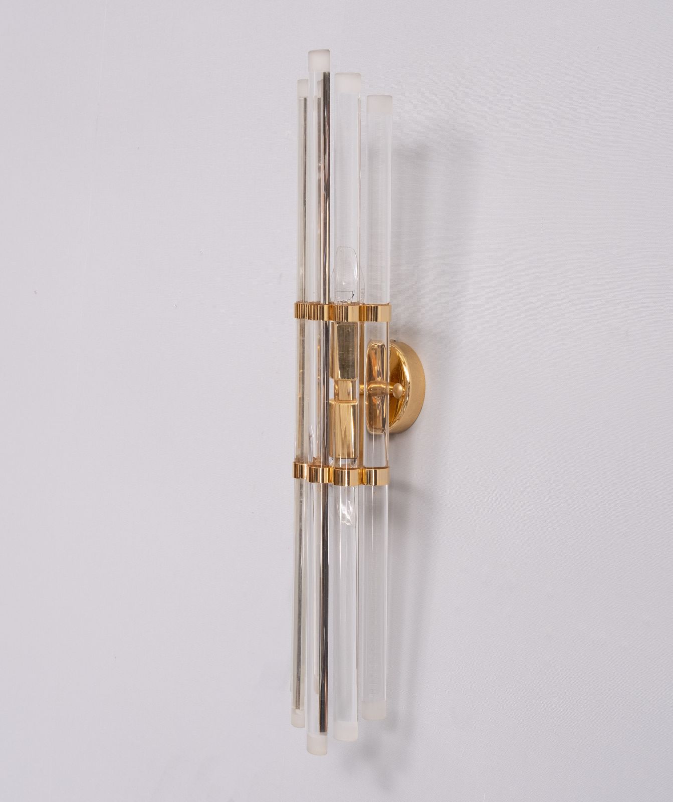 Grote Wandlamp Met Geslepen Glas, Venini Stijl, Jaren 1970, Italië photo Verlichting