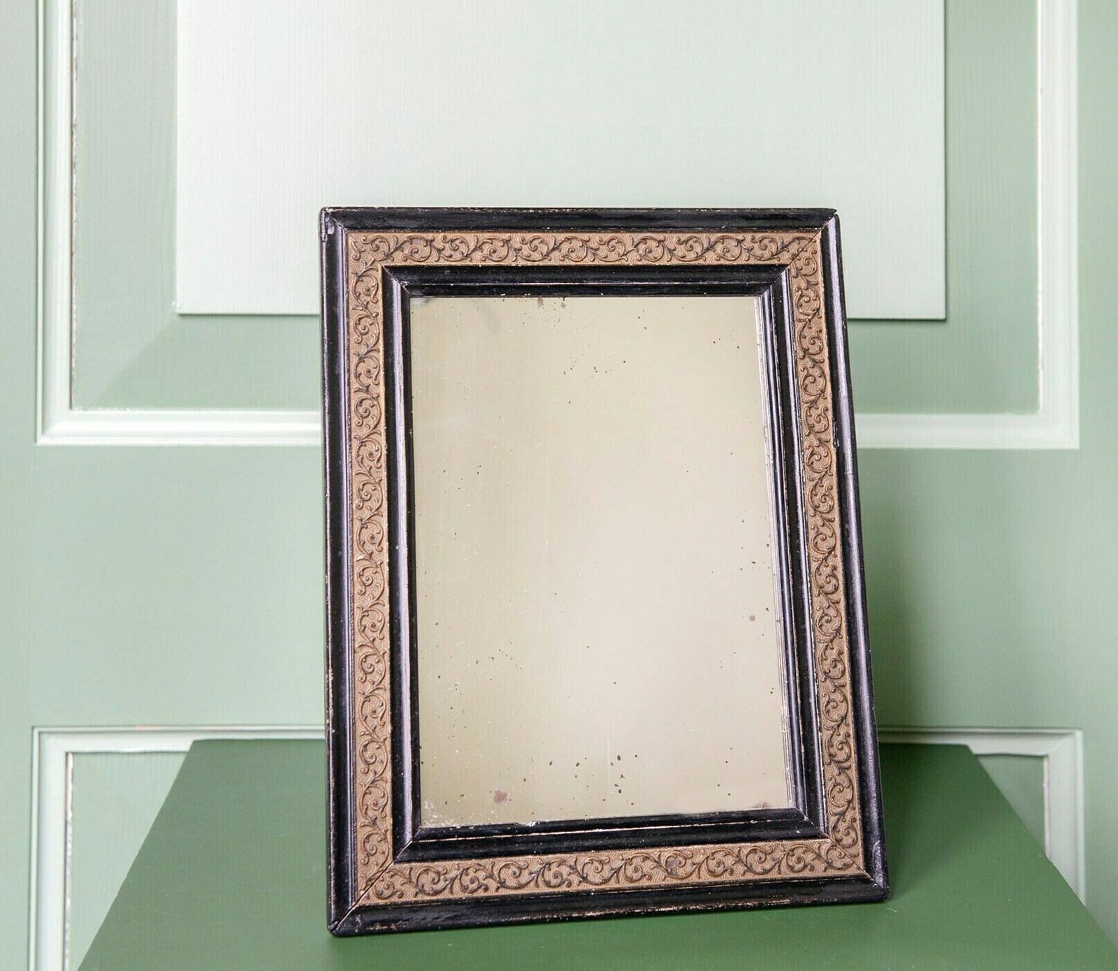 Antique French Mirror With Carved Wooden Frame, Small Decorative Mirror, Distressed Old Wall Mirror, Farmhouse Decor