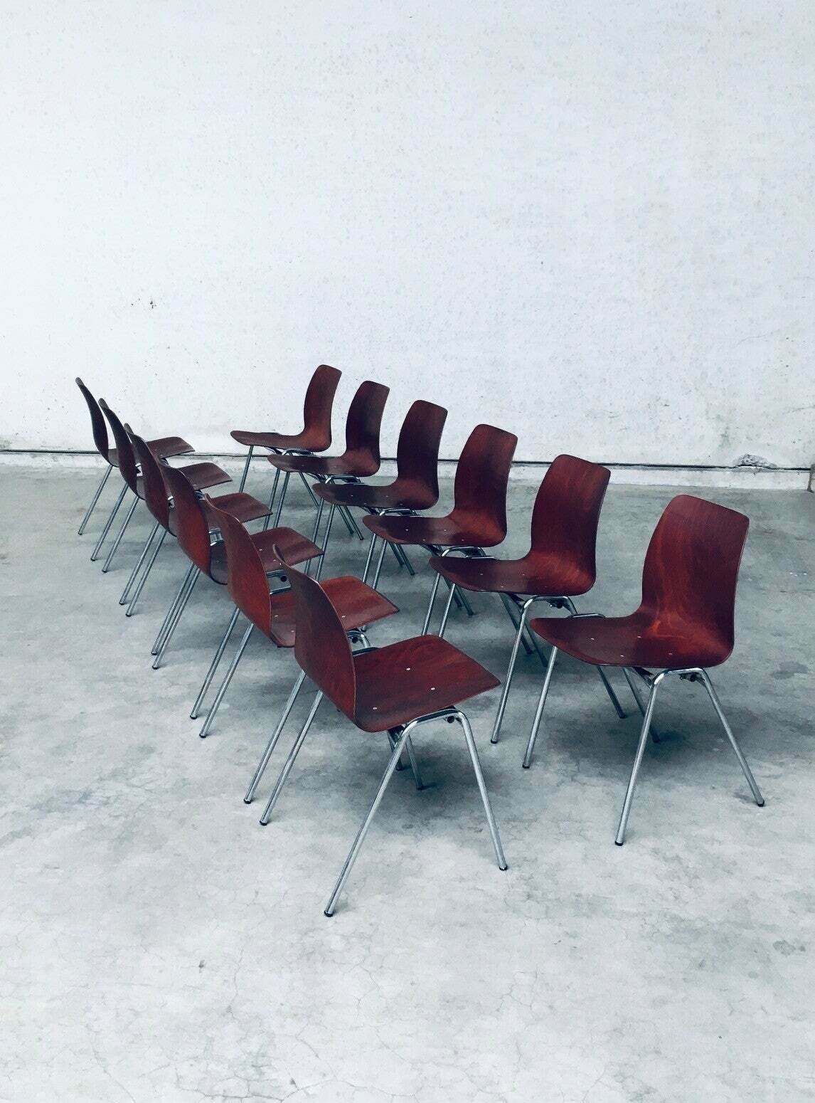 Mid Century Design Stapelstoelen Van Elmar Flötotto Voor Pagholz, Jaren 1960, Duitsland photo vinterior