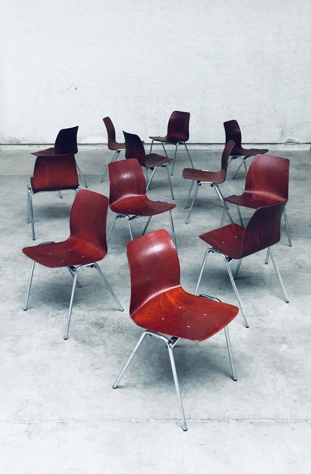 photo furniture Mid Century Design Stapelstoelen Van Elmar Flötotto Voor Pagholz, Jaren 1960, Duitsland