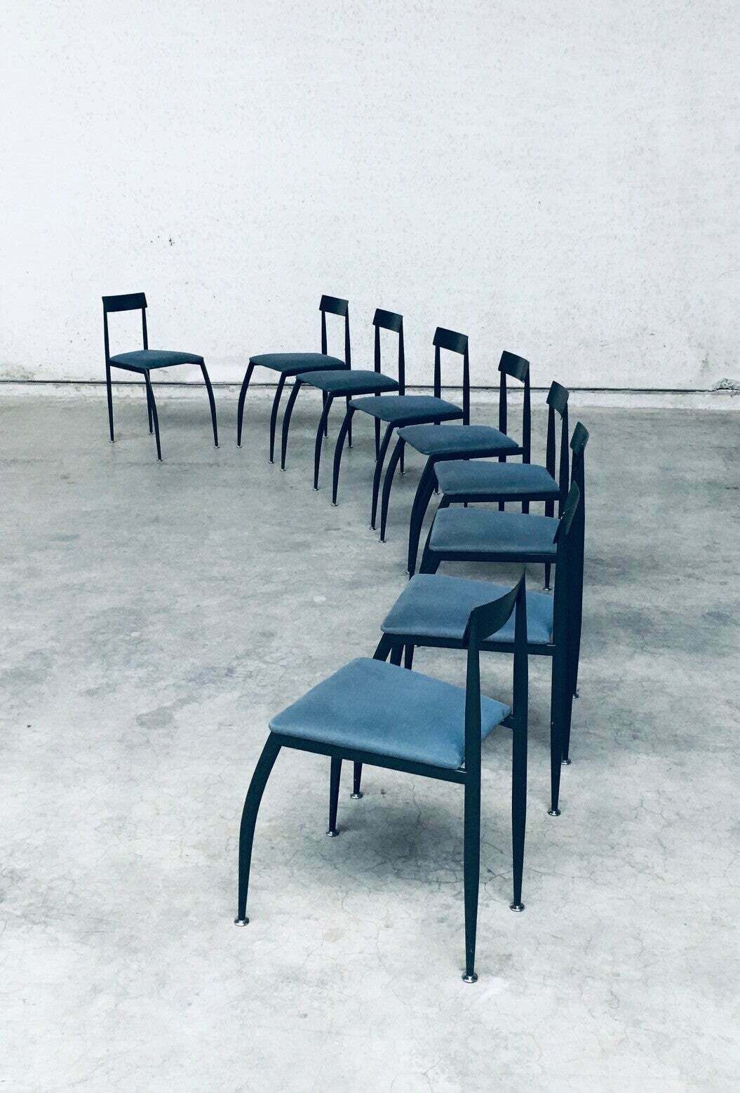 Postmodern Design "Lolly" Dining Chair Set By Fly Line, Italy 1980's photo vinterior
