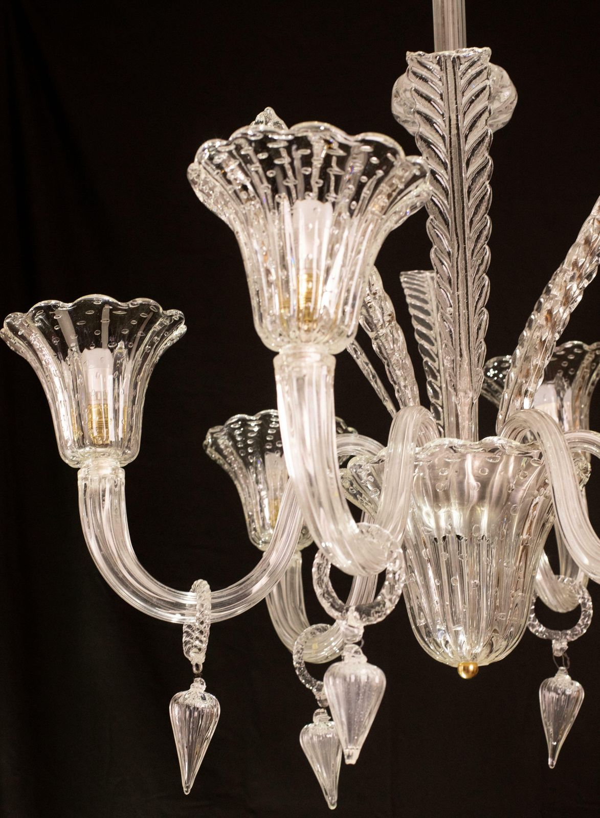 photo for sale Extraordinary Art Decò Barovier E Toso Chandelier, Murano "Bubble" Glass, 1940s
