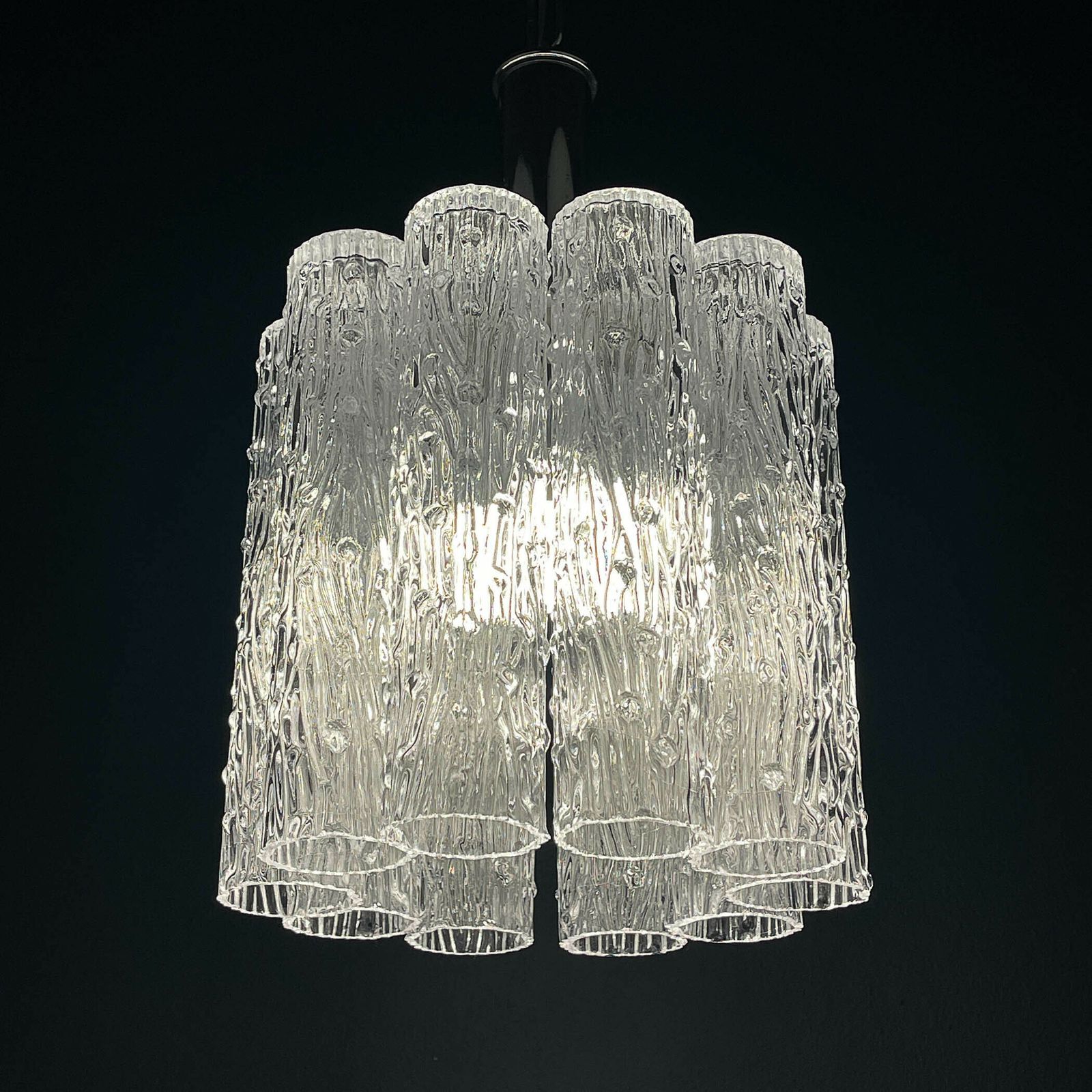 photo for sale Mid Century Murano Glass Chandelier Tronchi By Toni Zuccheri For Venini Italy 1960s