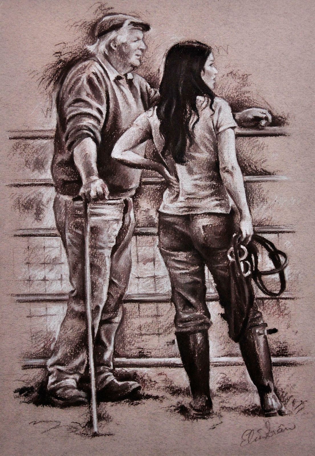 Elin Sian Blake Stable Friends. Welsh Farmer. Turning Horses. Camaraderie Across Generations photo furniture