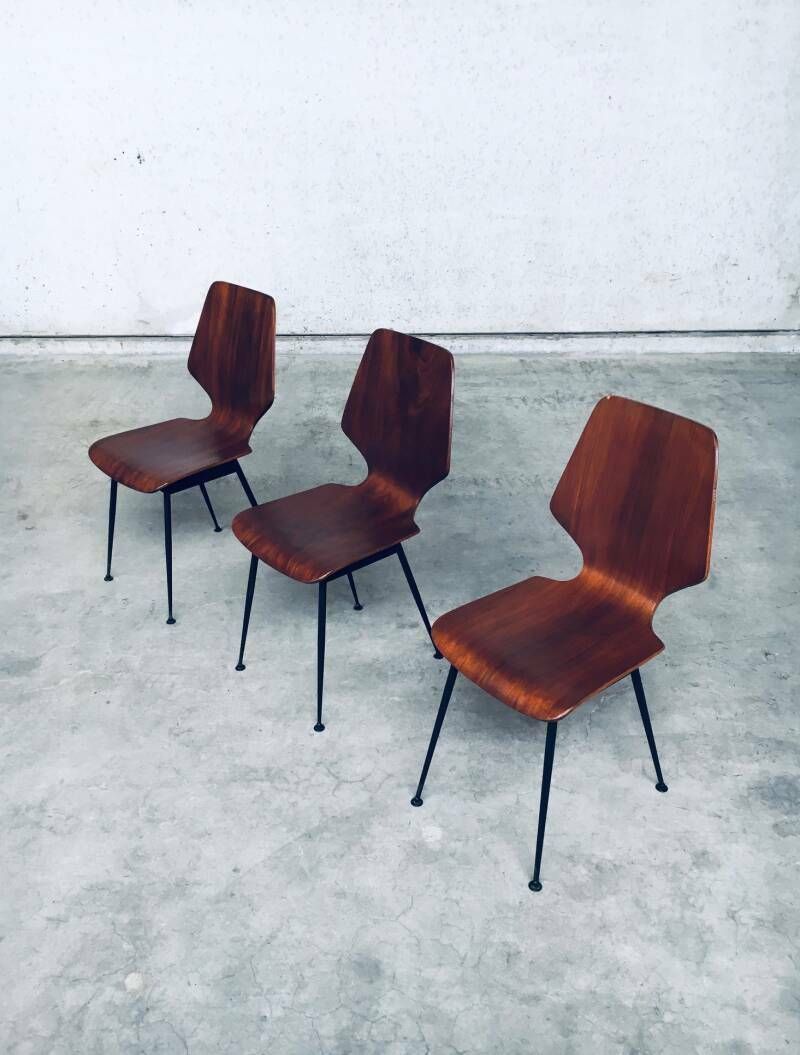 2200.0 Midcentury Modern Design Plywood Side Chairs Attributed To Carlo Ratti For Legni Curvati, Italy 1950's photo