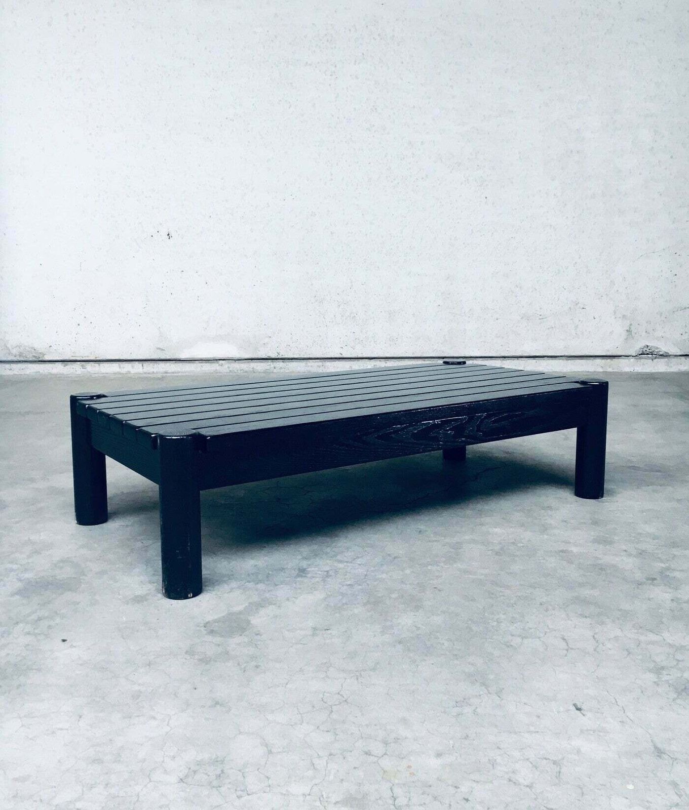 Brutalist Design Zwartgebeitst Eiken Salontafel, Nederland, Ca. Jaren 1960 photo for sale
