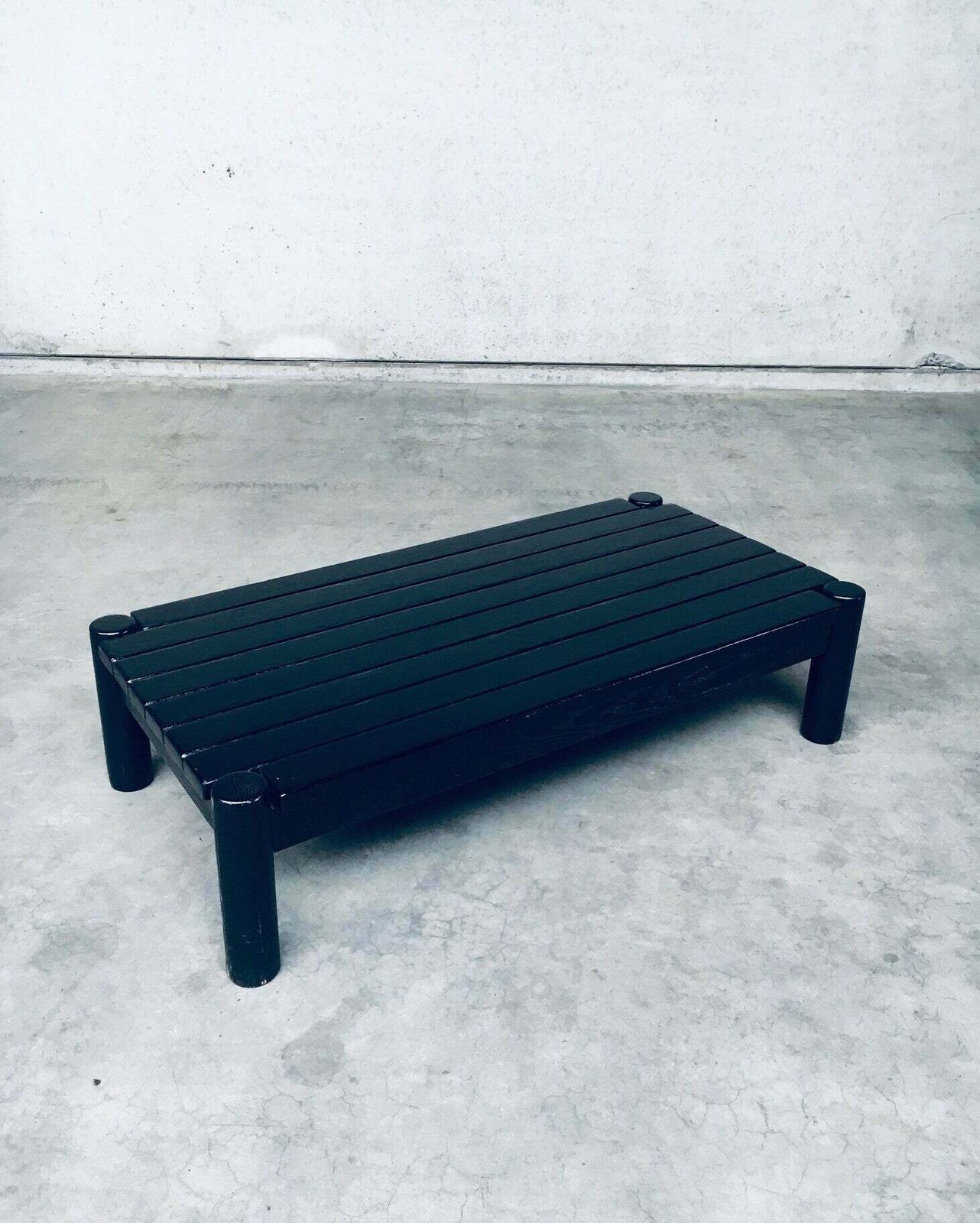 Brutalist Design Zwartgebeitst Eiken Salontafel, Nederland, Ca. Jaren 1960 photo Meubels