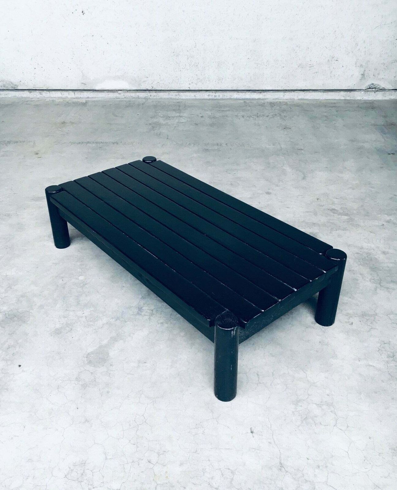 Brutalist Design Zwartgebeitst Eiken Salontafel, Nederland, Ca. Jaren 1960 photo 1500.0