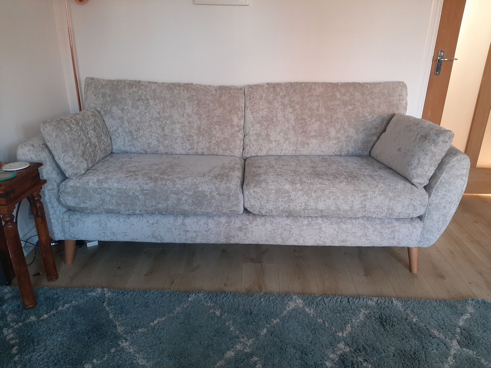 4 Seater Sofa In Antique Crushed Velvet