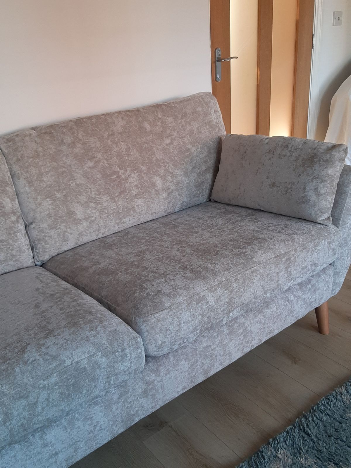 4 Seater Sofa In Antique Crushed Velvet photo for sale