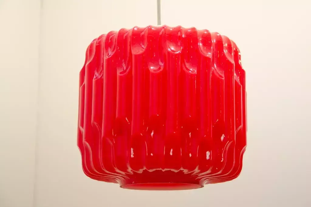 photo for sale Brutalist Opaline Glass Chandelier By Karel Wolf For Osvětlovací Sklo, 1970´S