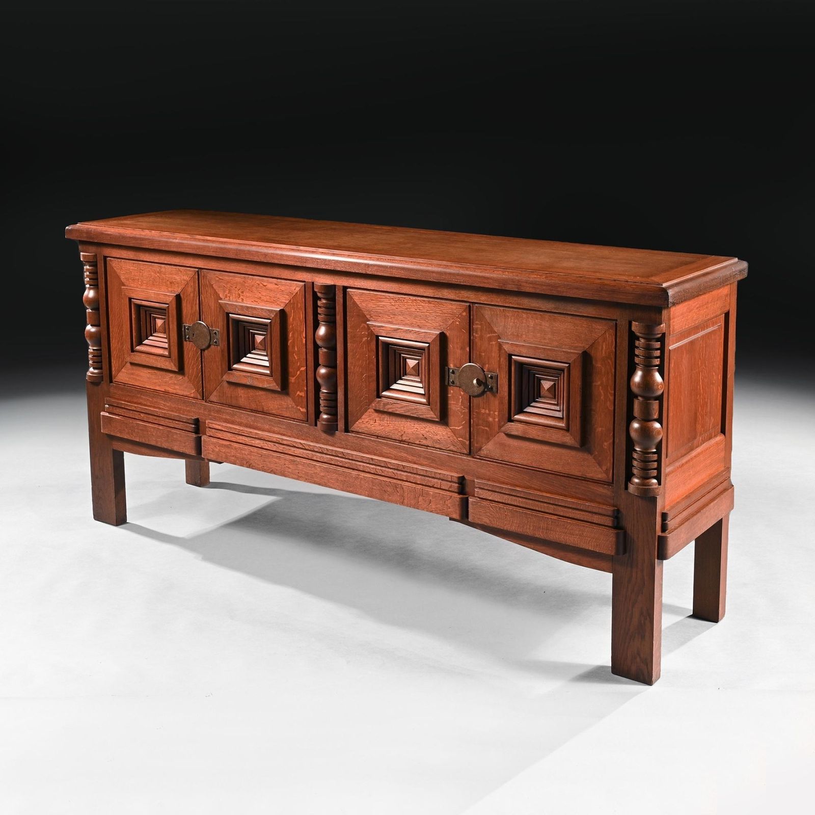 Rare Model Charles Dudouyt Mid 20th Century French Art Deco Oak Sideboard photo vintage