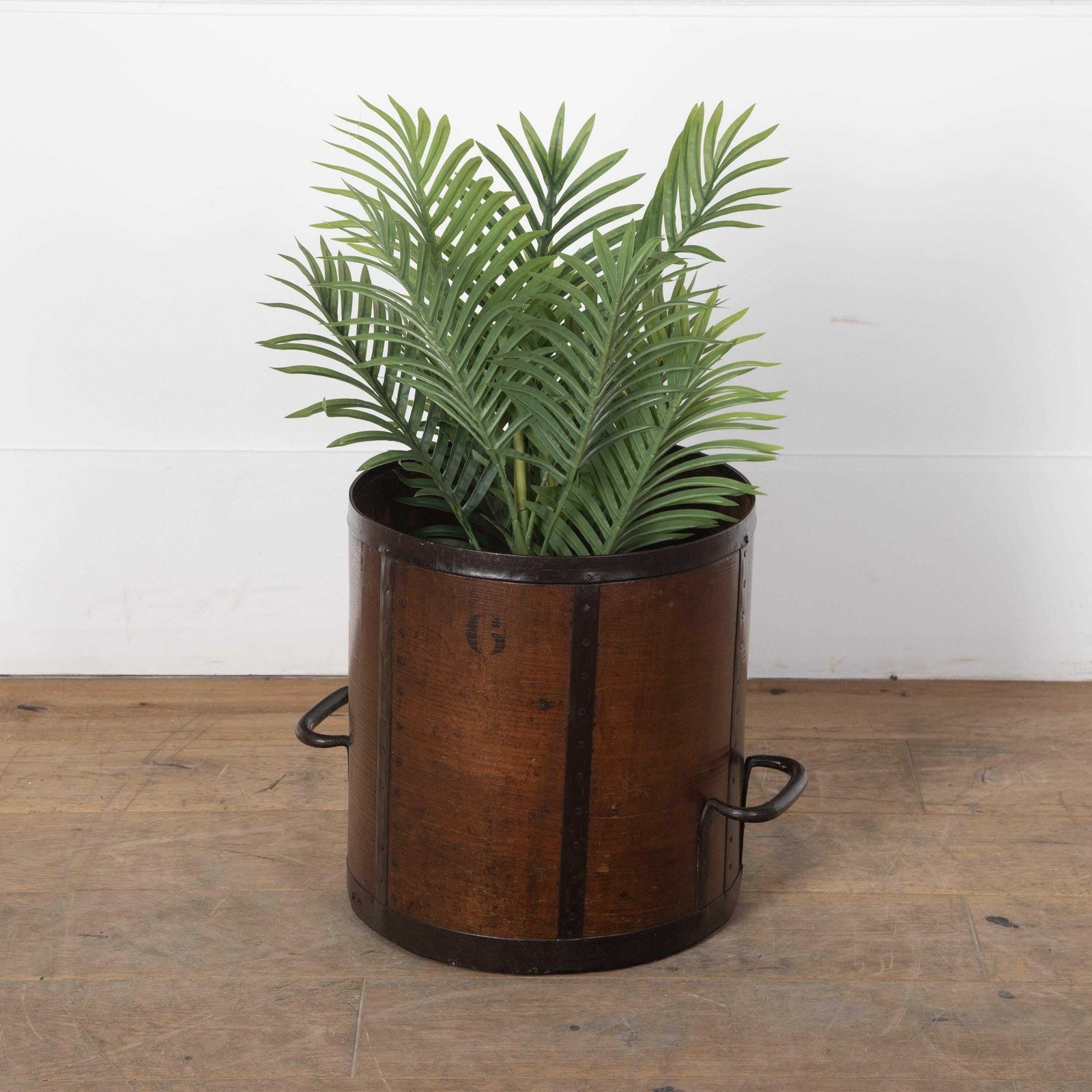19th Century English Wooden Grain Bucket photo Home Decor