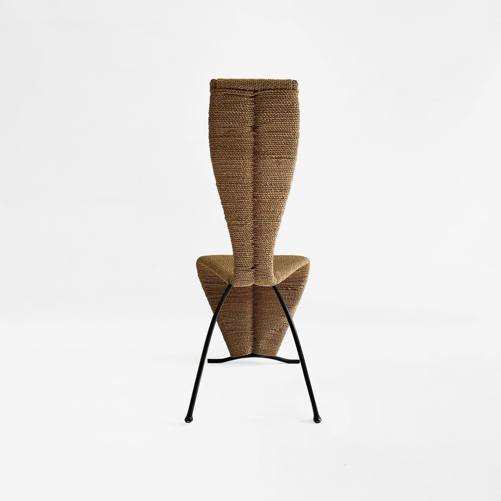 950.0 1 X Tom Dixon After Postmodern 1980s Dining Side Rope Chair Desk photo