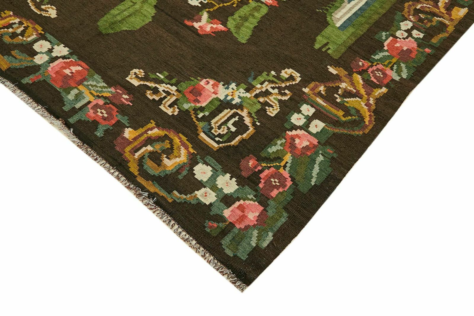 7x12 Multicolor Vintage Moldovan Kilim Rug photo Textiles