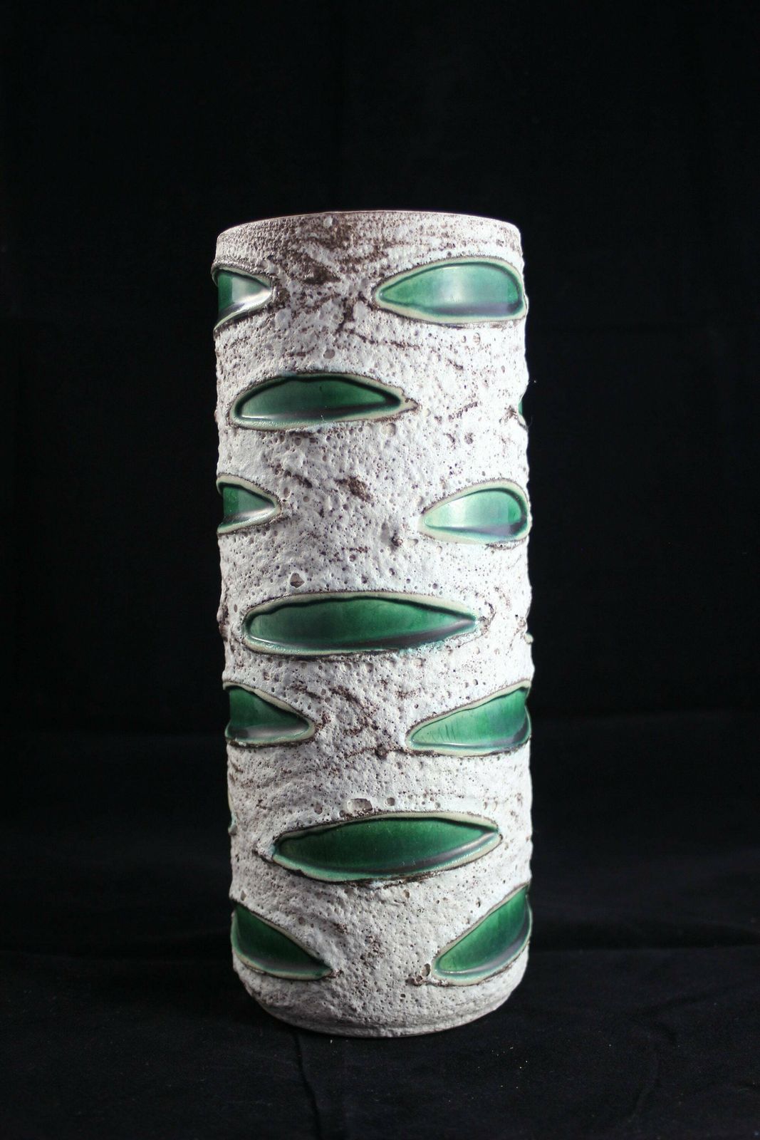 1960s Schlossburg West German Pottery Fat Lava Vase 25cm