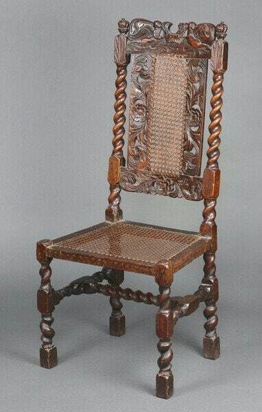 A Charles II Carved Walnut And Cane Chair Antique Chair C. 1670 photo Furniture