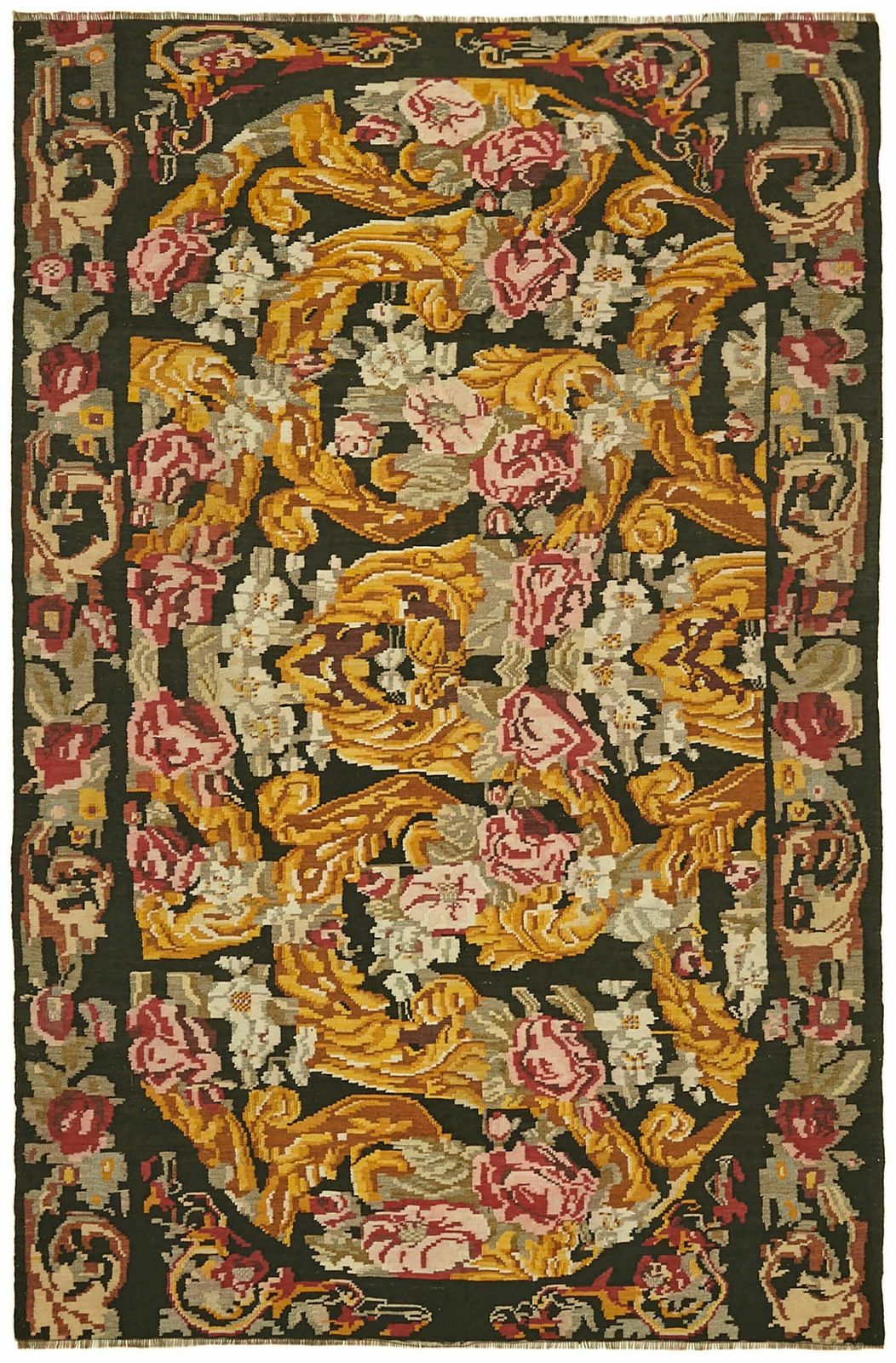 6x9 Multicolor Vintage Moldovan Kilim Rug