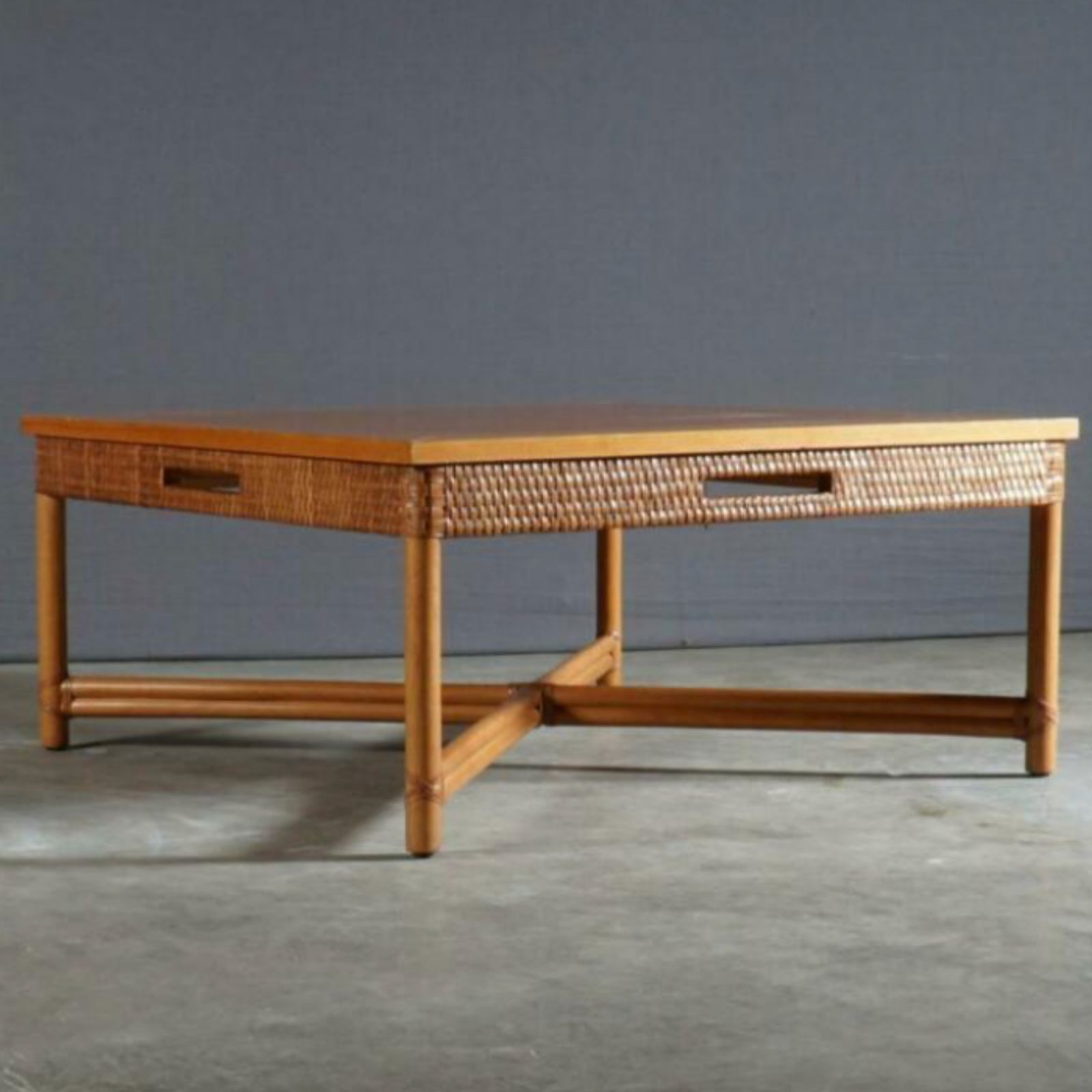 Bamboo And Rattan Coffee Table By Gasparucci Italo, Italy 1970s photo furniture