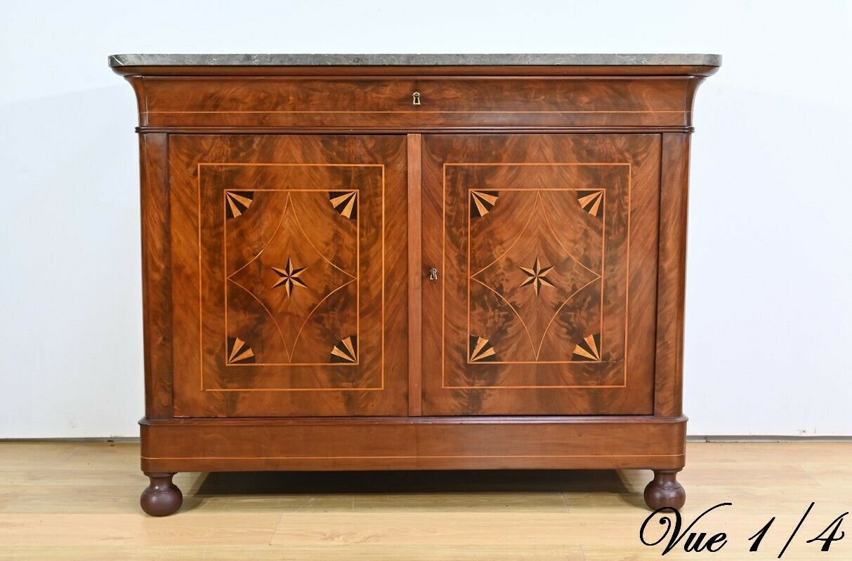 Burl Mahogany Buffet, Restoration Period – Early 19th Century photo vintage