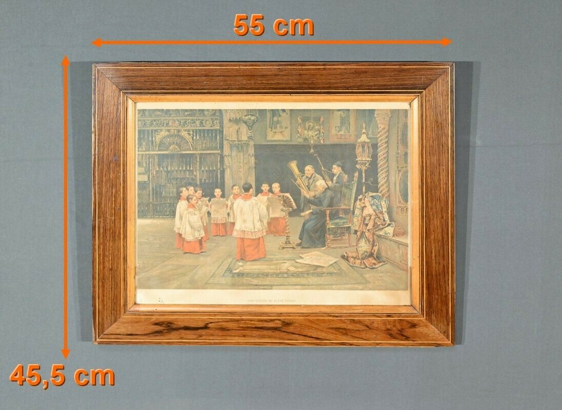 photo vintage Print Titled “A Lesson In Full Singing” After J. Gallegos Y Arnosa – Early 20th Century