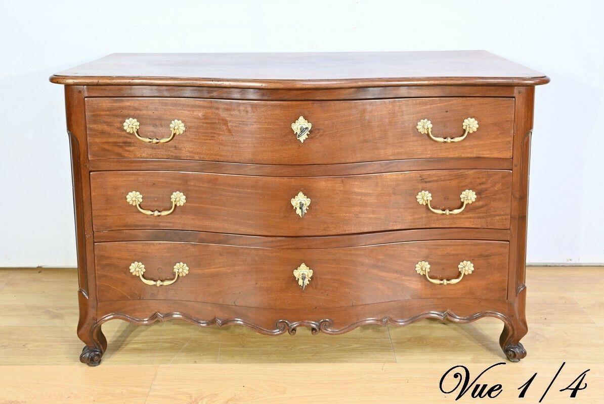 Nantaise Port Commode In Cuban Mahogany – 2nd Part 18th Century photo vintage