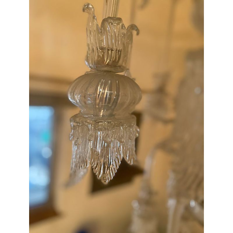 photo furniture 1970s Italian Style Murano Glass In Transparent Chandelier