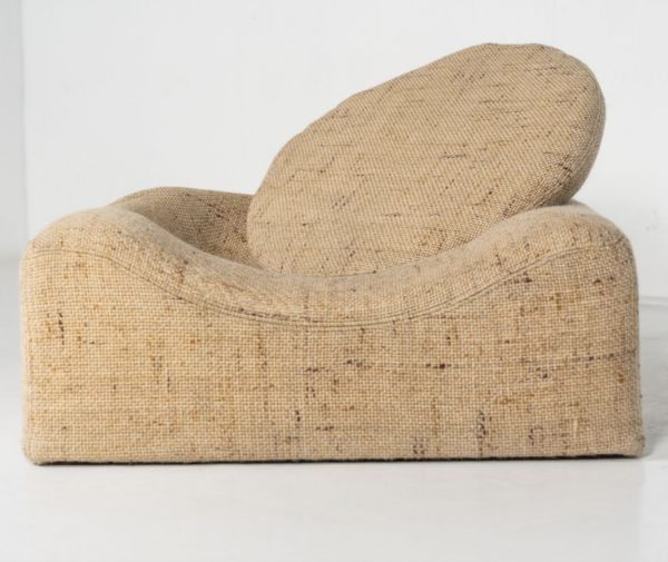 photo furniture Mid Century Modern Low Armchair, Orignal Upholstery, 1960s