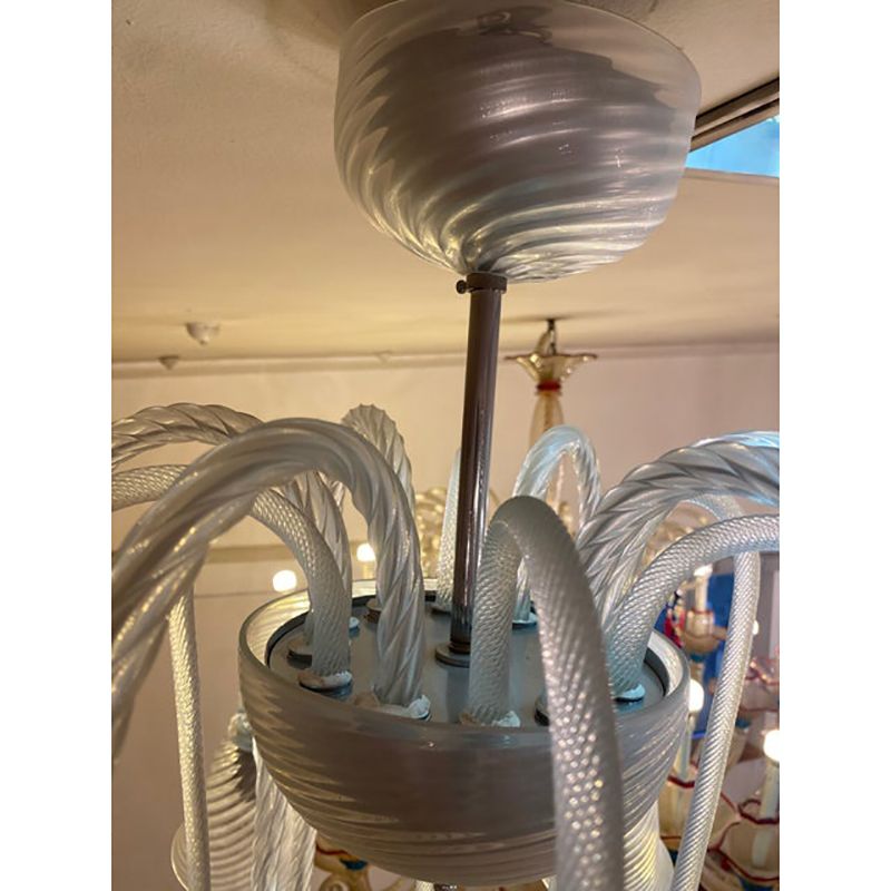 1970s Italian Style Murano Glass In Transparent Chandelier photo 15900.0
