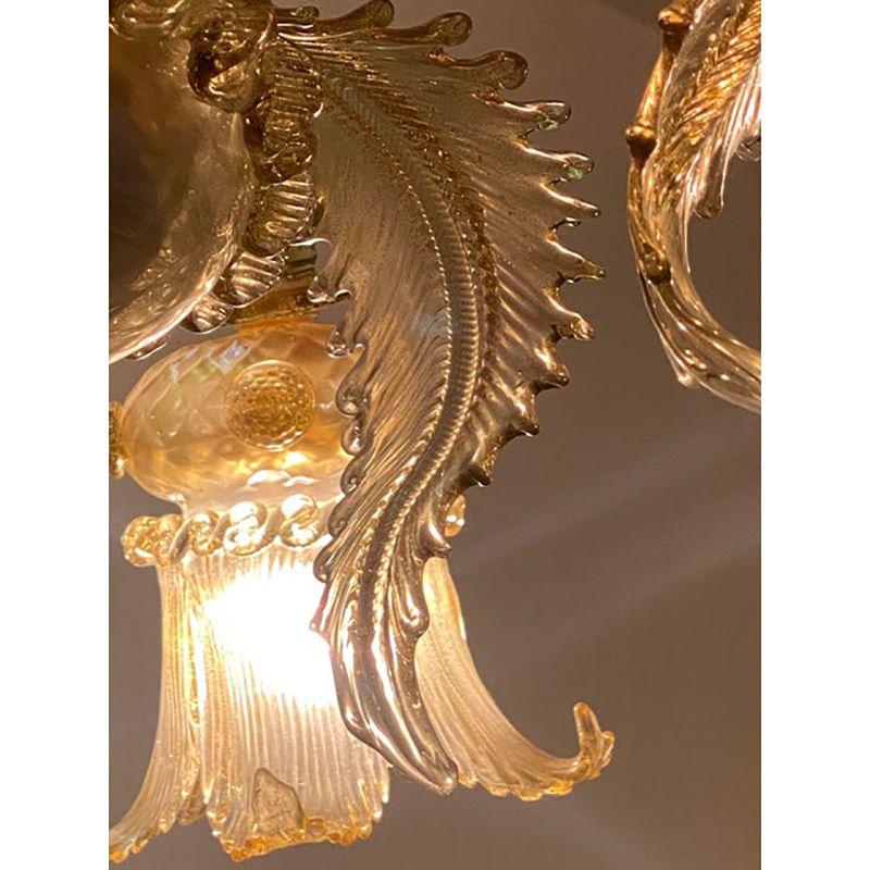 24500.0 1970s Italian Style Murano Glass Multicolors With Gold Chandelier photo