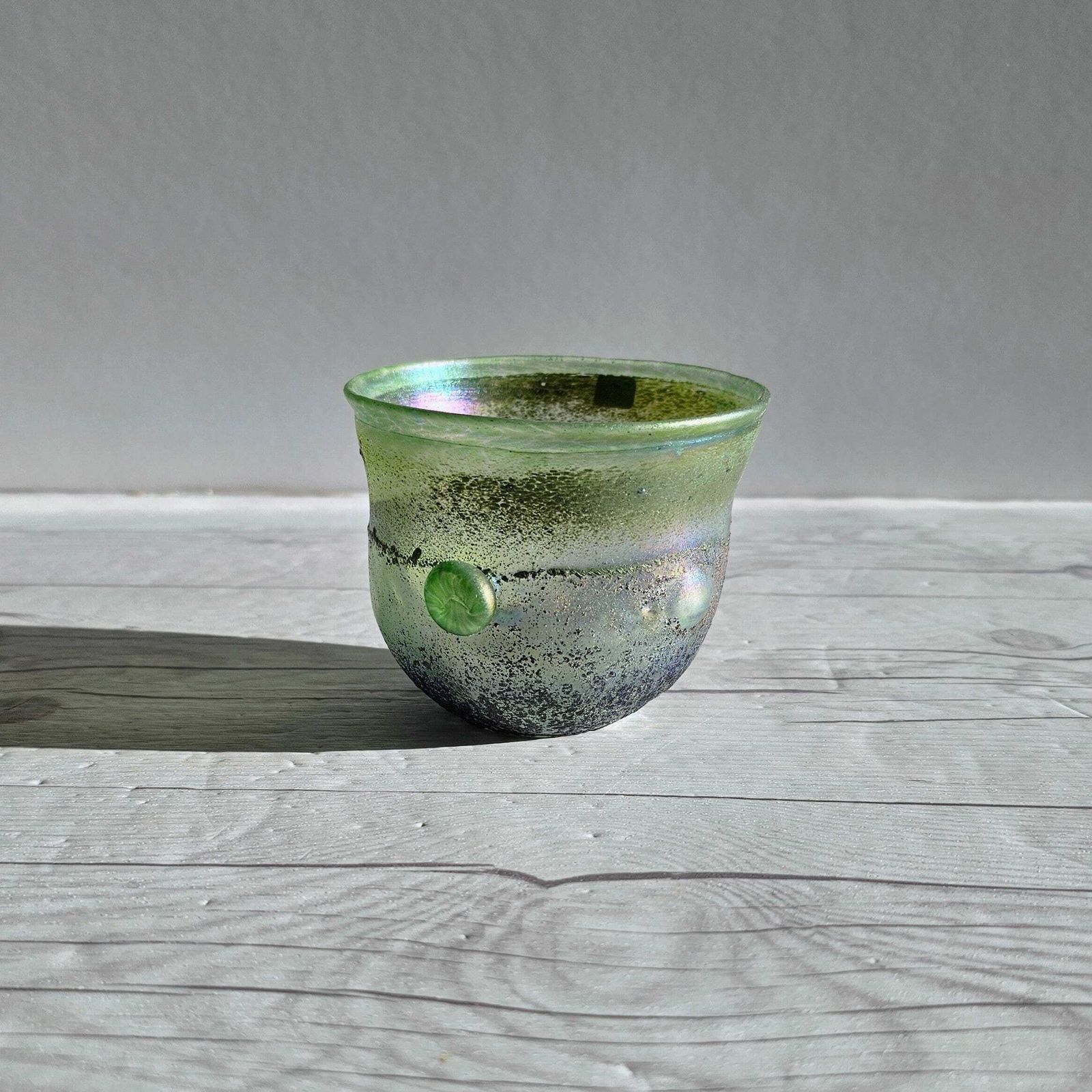 Bertil Vallien For Boda Glassworks, Handblown Iridescent Sandblast Art Glass Bowl, Unique, 1960s 71 photo 735.0