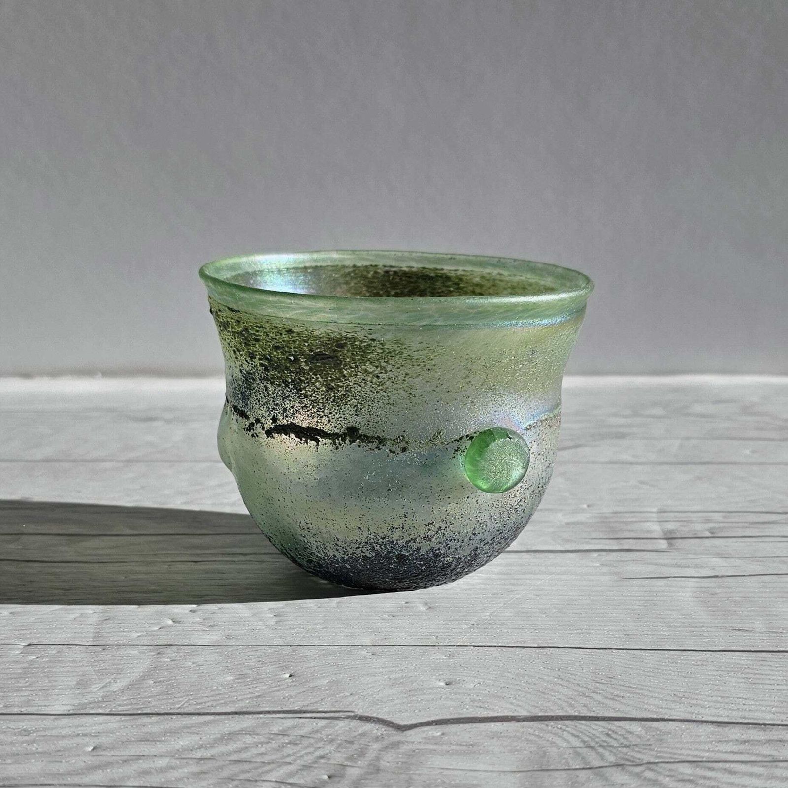 Bertil Vallien For Boda Glassworks, Handblown Iridescent Sandblast Art Glass Bowl, Unique, 1960s 71 photo vinterior