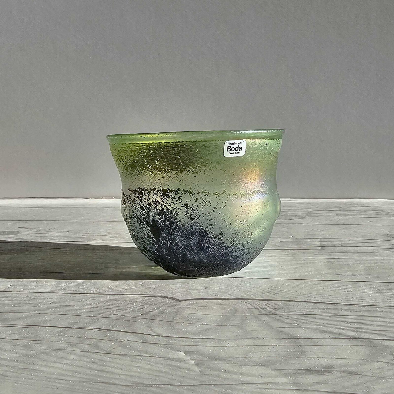 Bertil Vallien For Boda Glassworks, Handblown Iridescent Sandblast Art Glass Bowl, Unique, 1960s 71 photo buy