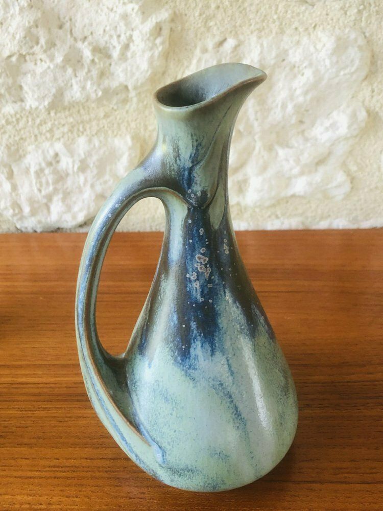 Art Nouveau Flamed Stoneware Liquor Service From Denbac, Set Of 7 photo buy