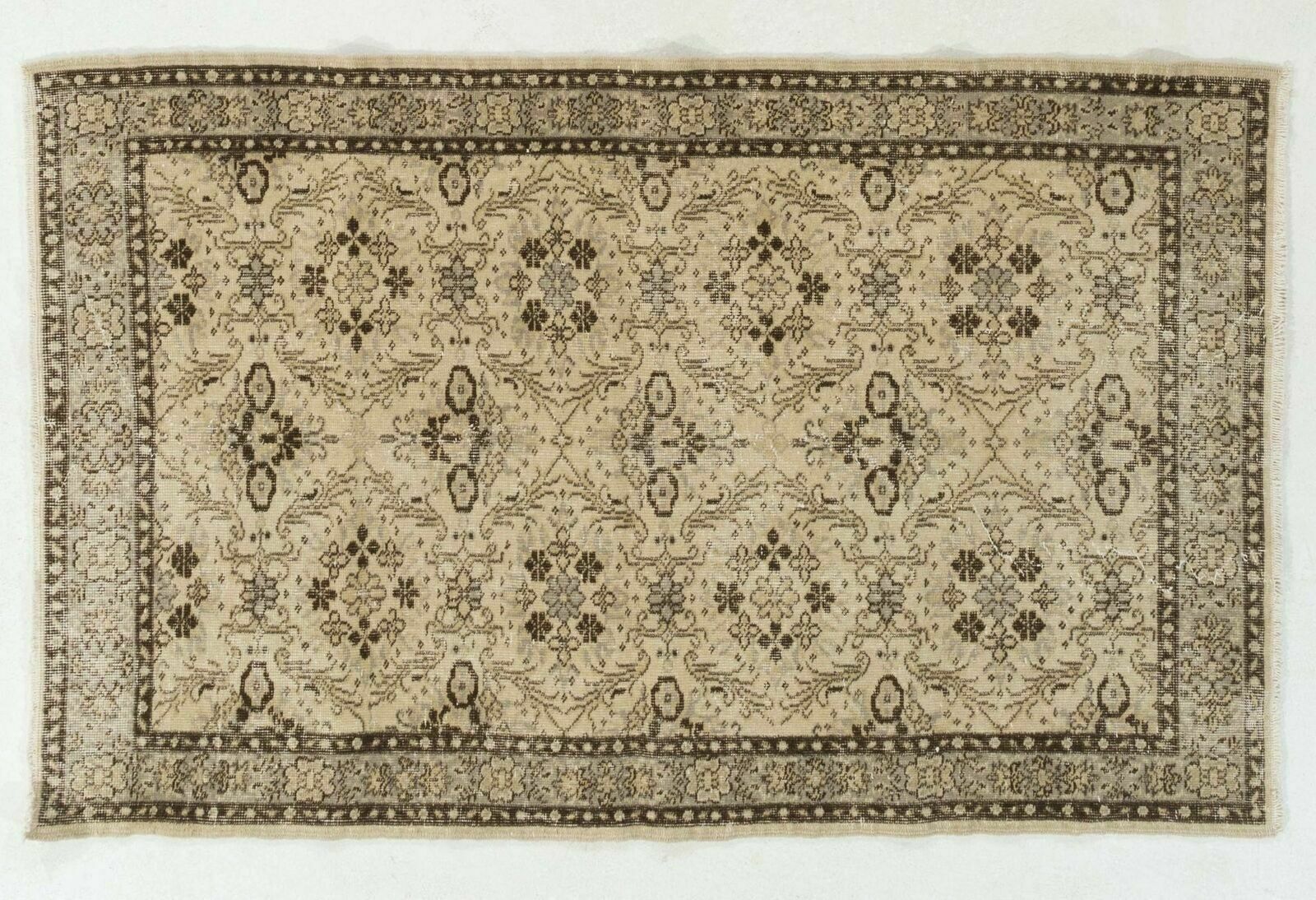 4x6.6 Ft Vintage Handmade Anatolian Rug With All Over Floral Design photo 241.0