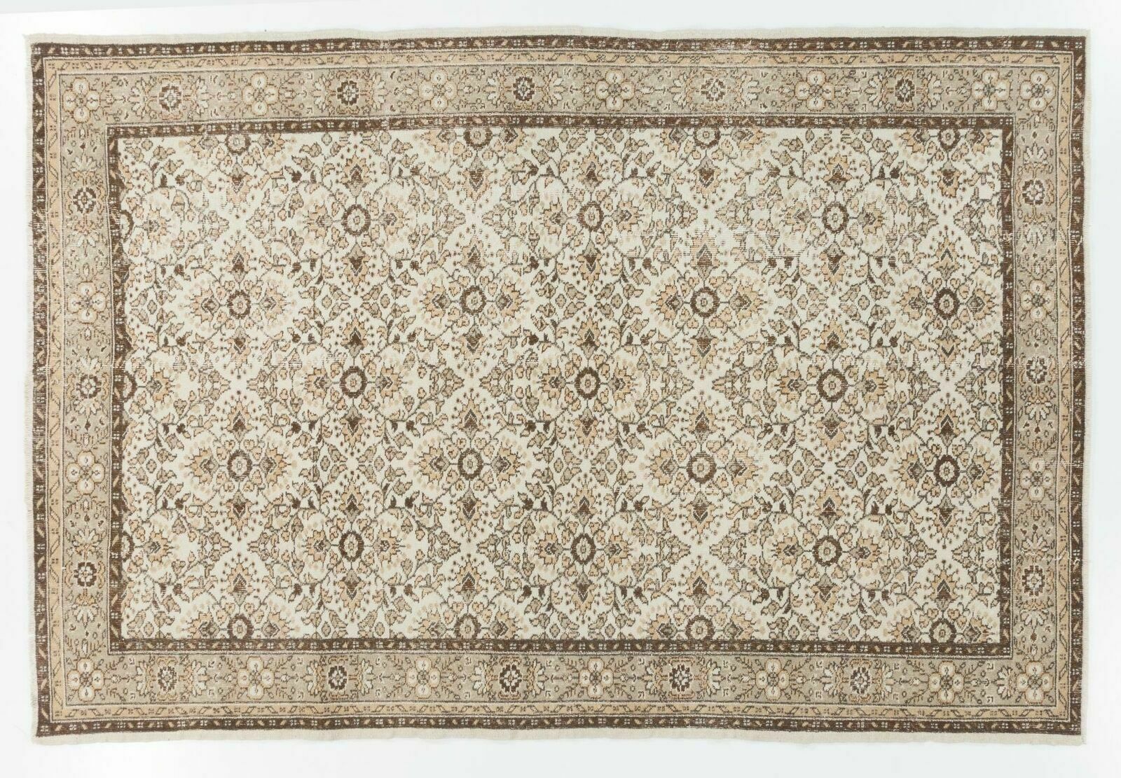 6.6x9.8 Ft Floral Patterned Handmade Vintage Central Anatolian Area Rug photo 717.0