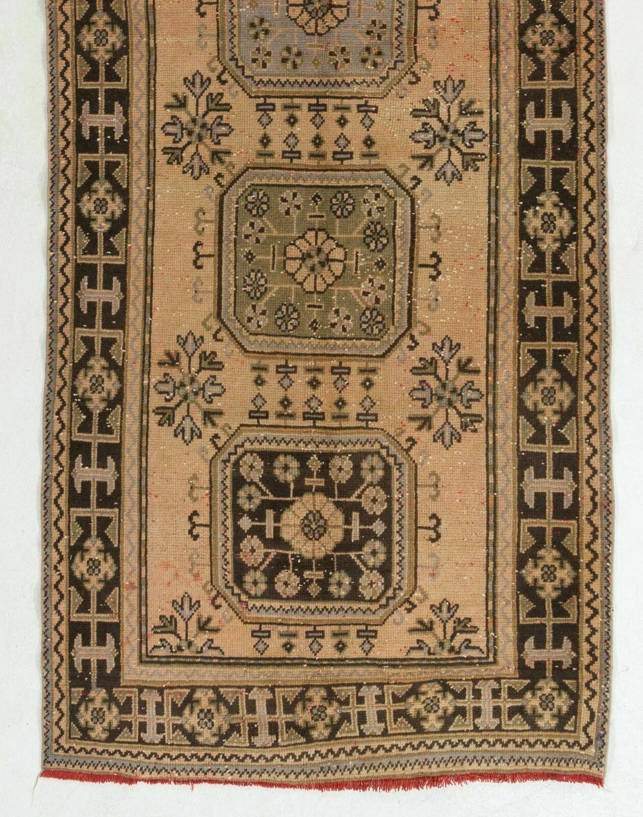 4.2x11.4 Ft Vintage Anatolian Runner Rug. Hand Knotted Carpet For Hallway photo for sale
