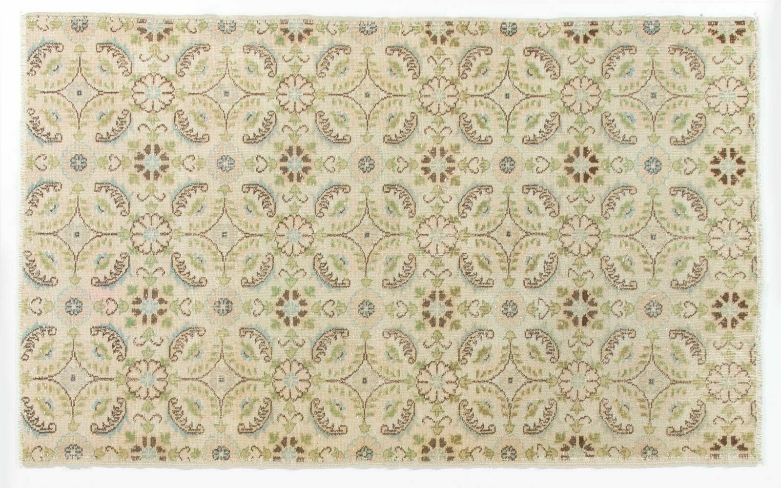 4x6.4 Ft One Of A Kind Vintage Turkish Oushak Rug photo 234.0